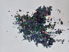 Siyah karışık boy hologramlı pul