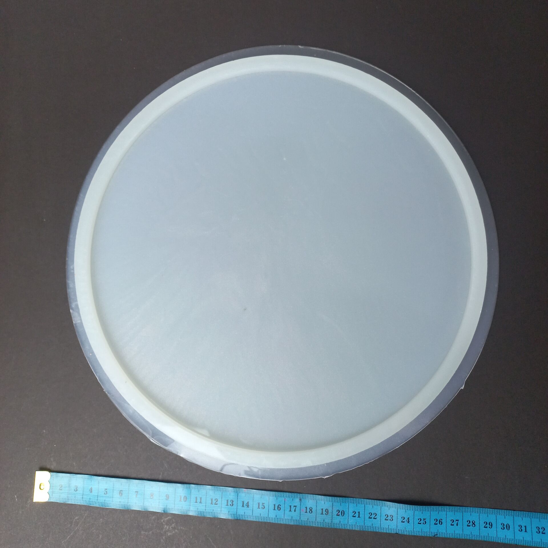 25cm Düz Yuvarlak Epoksi Silikon Tepsi Kalıbı Derinlik 8mm