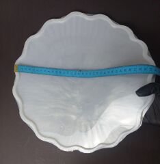 34cm Dalgalı Yuvarlak Epoksi Silikon Tepsi Kalıbı Derinlik 8mm