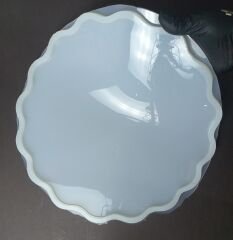 34cm Dalgalı Yuvarlak Epoksi Silikon Tepsi Kalıbı Derinlik 8mm