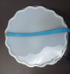 34cm Dalgalı Yuvarlak Epoksi Silikon Tepsi Kalıbı Derinlik 8mm