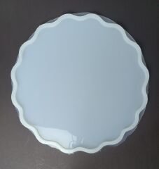 34cm Dalgalı Yuvarlak Epoksi Silikon Tepsi Kalıbı Derinlik 8mm
