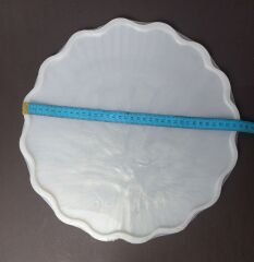 34cm Dalgalı Yuvarlak Epoksi Silikon Tepsi Kalıbı Derinlik 6mm