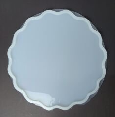 34cm Dalgalı Yuvarlak Epoksi Silikon Tepsi Kalıbı Derinlik 6mm