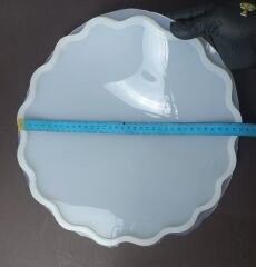 34cm Dalgalı Yuvarlak Epoksi Silikon Tepsi Kalıbı Derinlik 6mm