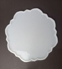 34cm Muhteşem Desenli Yuvarlak Epoksi Silikon Tepsi Kalıbı Derinlik 6mm