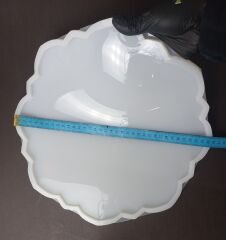 34cm Muhteşem Desenli Yuvarlak Epoksi Silikon Tepsi Kalıbı Derinlik 6mm