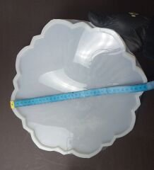 34cm Muhteşem Desenli Yuvarlak Epoksi Silikon Tepsi Kalıbı Derinlik 6mm