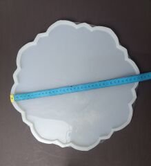 34cm Muhteşem Desenli Yuvarlak Epoksi Silikon Tepsi Kalıbı Derinlik 6mm