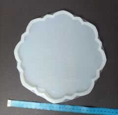 25cm Muhteşem Desenli Yuvarlak Epoksi Silikon Tepsi Kalıbı Derinlik 8mm