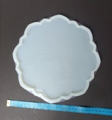 25cm Muhteşem Desenli Yuvarlak Epoksi Silikon Tepsi Kalıbı Derinlik 6mm