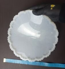 25cm Çiçek Desenli Yuvarlak Epoksi Silikon Tepsi Kalıbı Derinlik 6mm