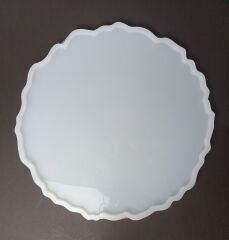 34cm Geode Yuvarlak Epoksi Silikon Tepsi Kalıbı Derinlik 8mm