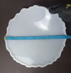 34cm Geode Yuvarlak Epoksi Silikon Tepsi Kalıbı Derinlik 8mm