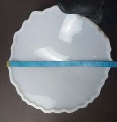 34cm Geode Yuvarlak Epoksi Silikon Tepsi Kalıbı Derinlik 6mm