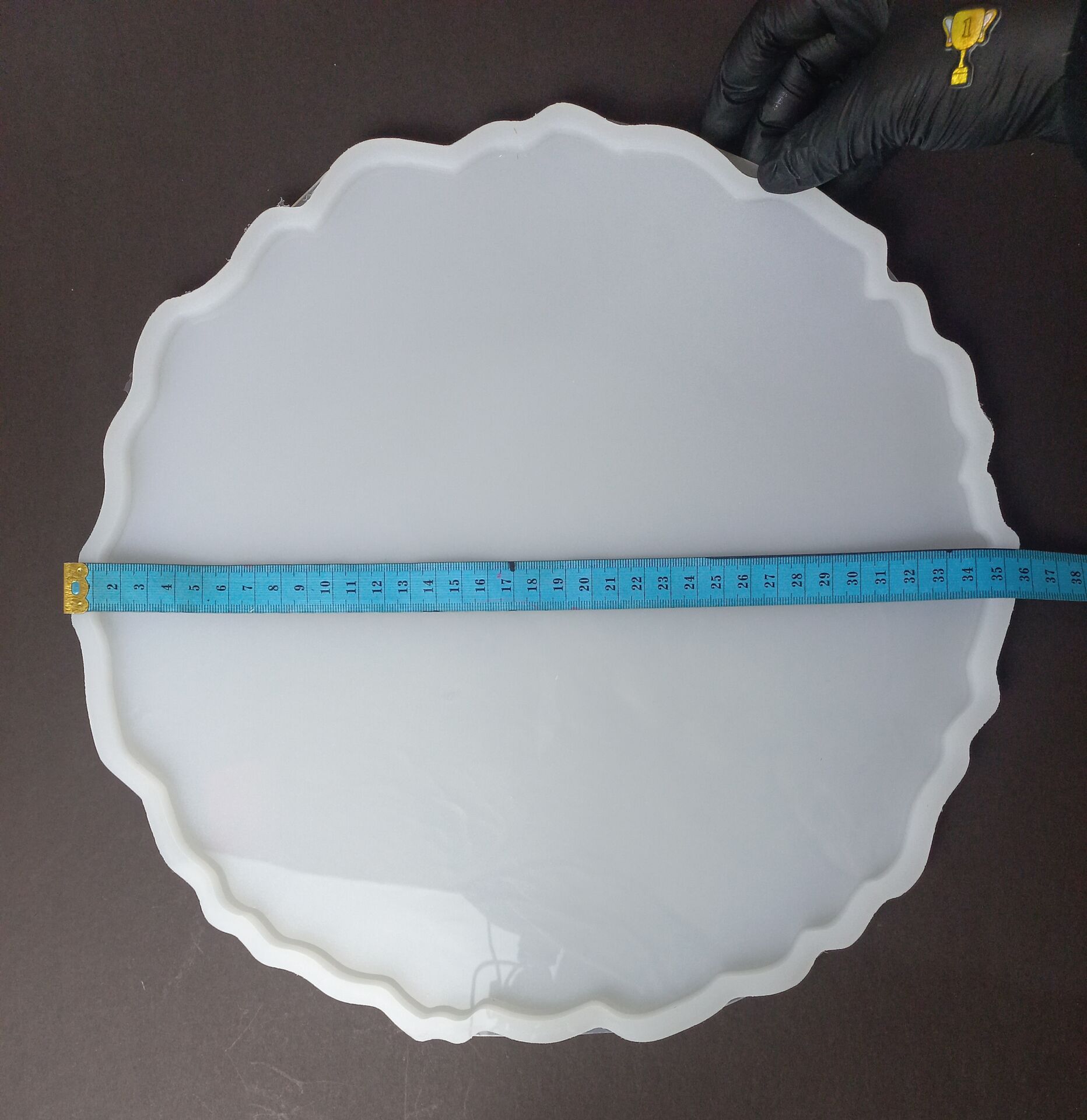 34cm Geode Yuvarlak Epoksi Silikon Tepsi Kalıbı Derinlik 6mm