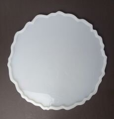 34cm Geode Yuvarlak Epoksi Silikon Tepsi Kalıbı Derinlik 6mm