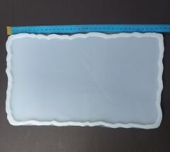 36cm/21cm Geode Dikdörtgen Epoksi Silikon Tepsi Kalıbı Derinlik 8mm