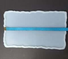 36cm/21cm Geode Dikdörtgen Epoksi Silikon Tepsi Kalıbı Derinlik 8mm