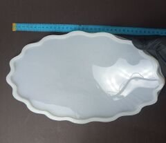 36cm/21cm Dalgalı Oval Tepsi Kalıbı Derinlik 8mm