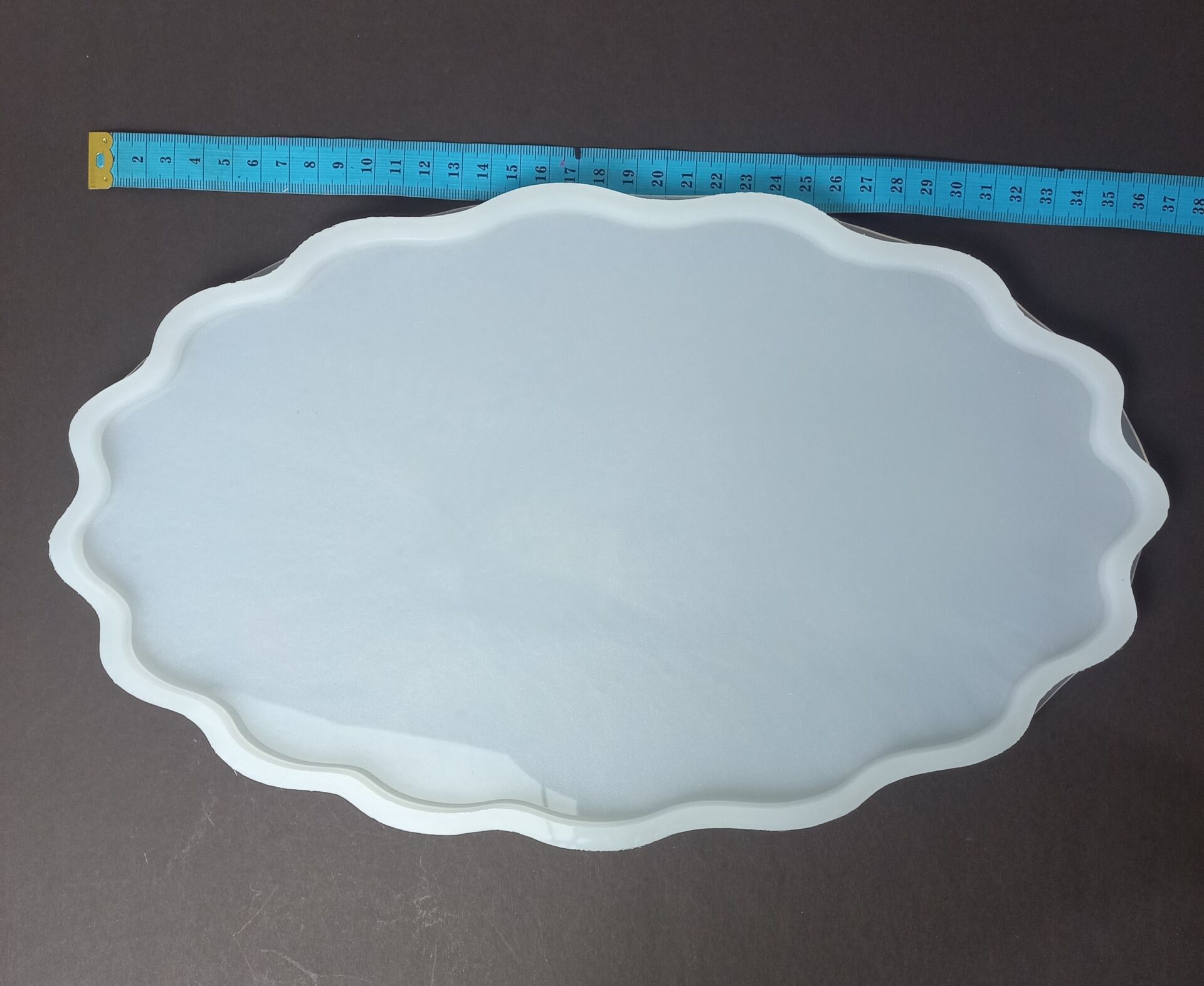 36cm/21cm Dalgalı Oval Tepsi Kalıbı Derinlik 8mm