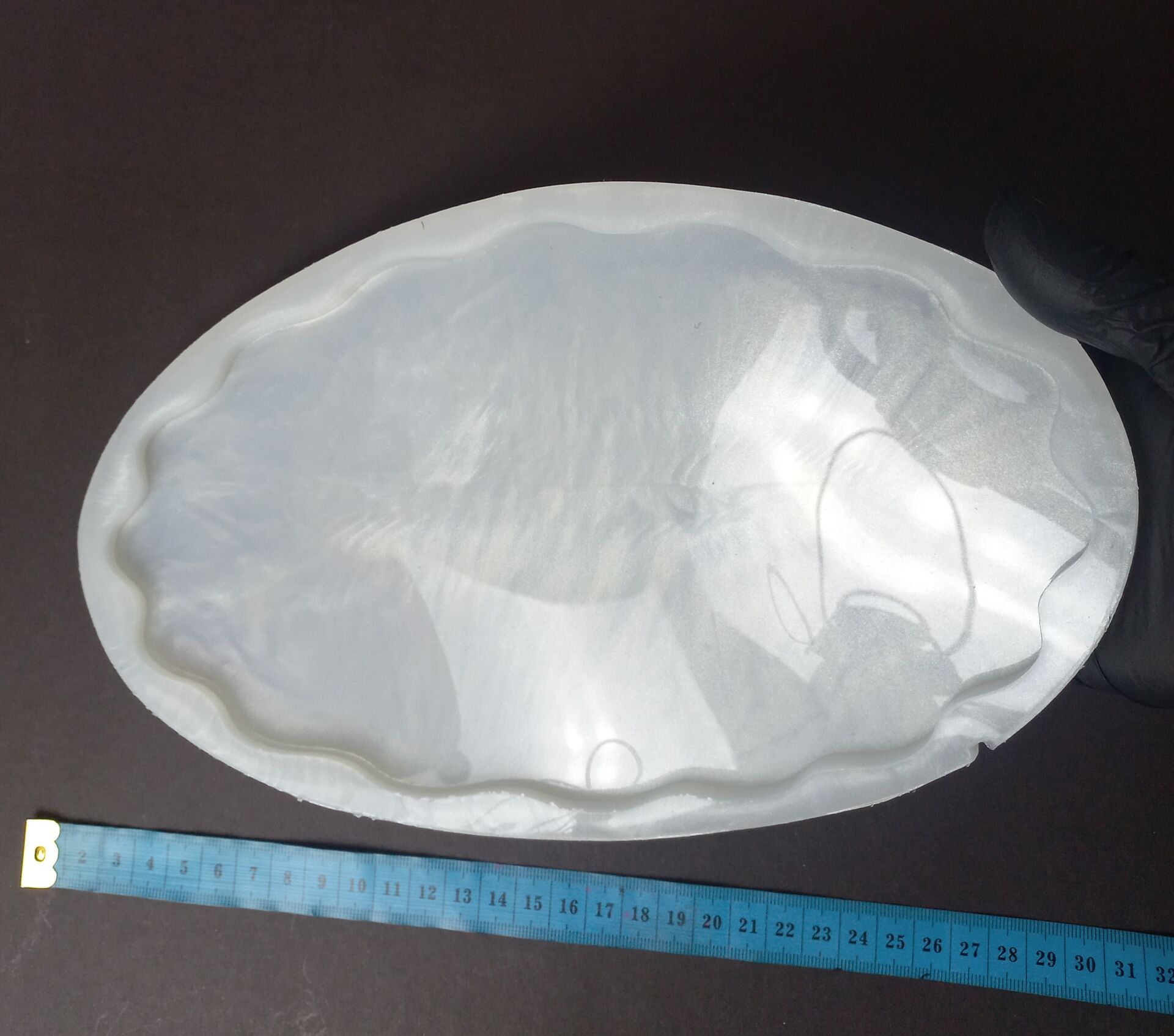 27cm/16cm Dalgalı Oval Tepsi Kalıbı Derinlik 8mm