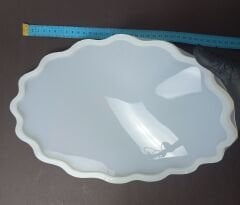 36cm/23cm Dalgalı Oval Epoksi Silikon Tepsi Kalıbı Derinlik 8mm