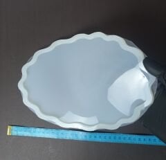 27cm/18cm Dalgalı Oval Tepsi Kalıbı Derinlik 6mm