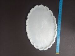 27cm/18cm Çiçek Desenli Oval Tepsi Kalıbı Derinlik 8mm