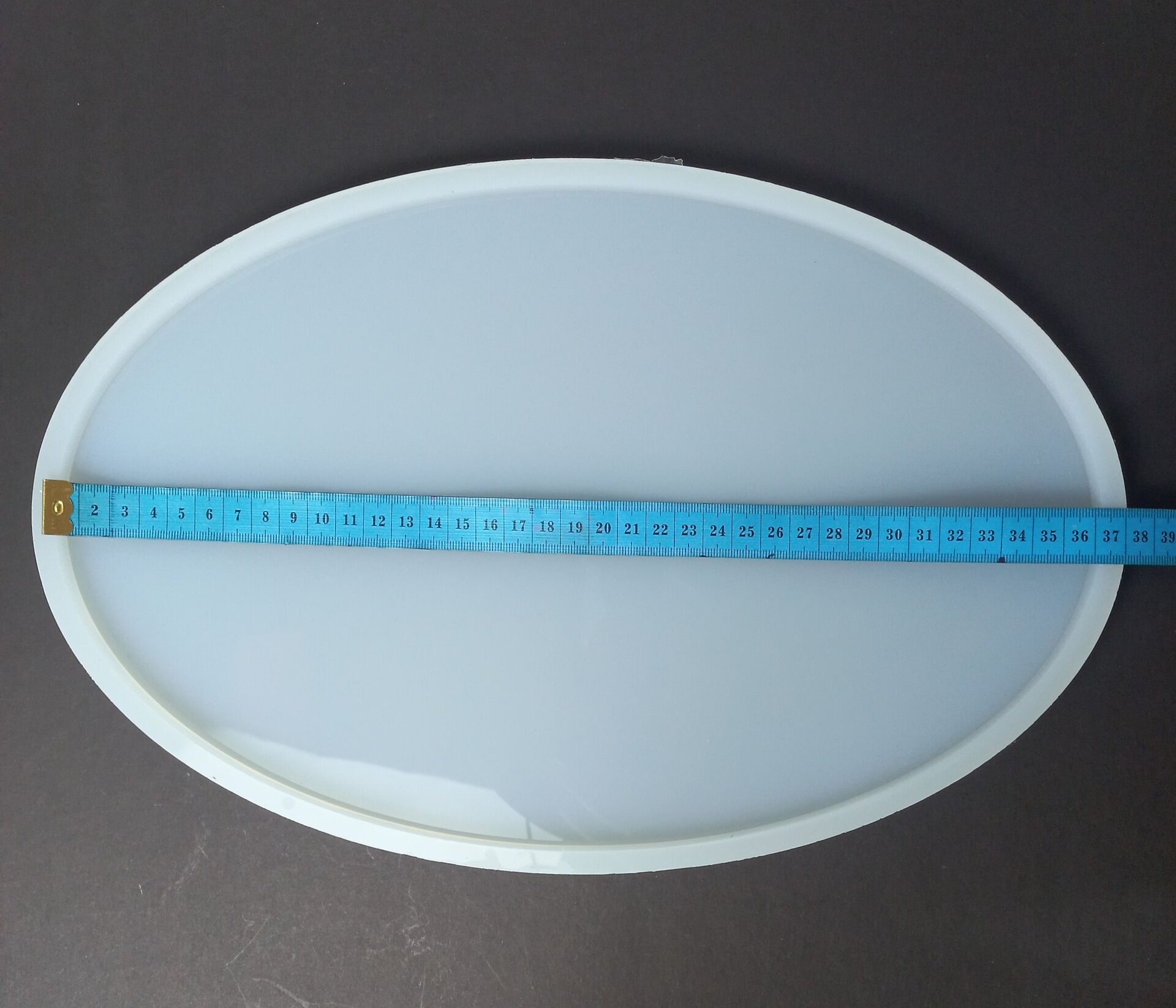 36cm/23cm Düz Oval Epoksi Silikon Tepsi Kalıbı Derinlik 6mm
