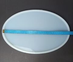 36cm/23cm Düz Oval Epoksi Silikon Tepsi Kalıbı Derinlik 6mm