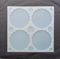 12.5cm Çiçek Desenli Epoksi Silikon Kalıp Derinlik 6mm