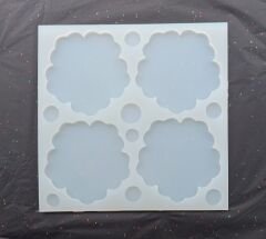 12.5cm Yaprak Desenli Epoksi Silikon Kalıp Derinlik 6mm