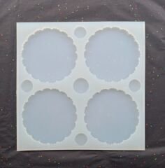 11cm Çiçek Desenli Epoksi Silikon Kalıp Derinlik 6mm