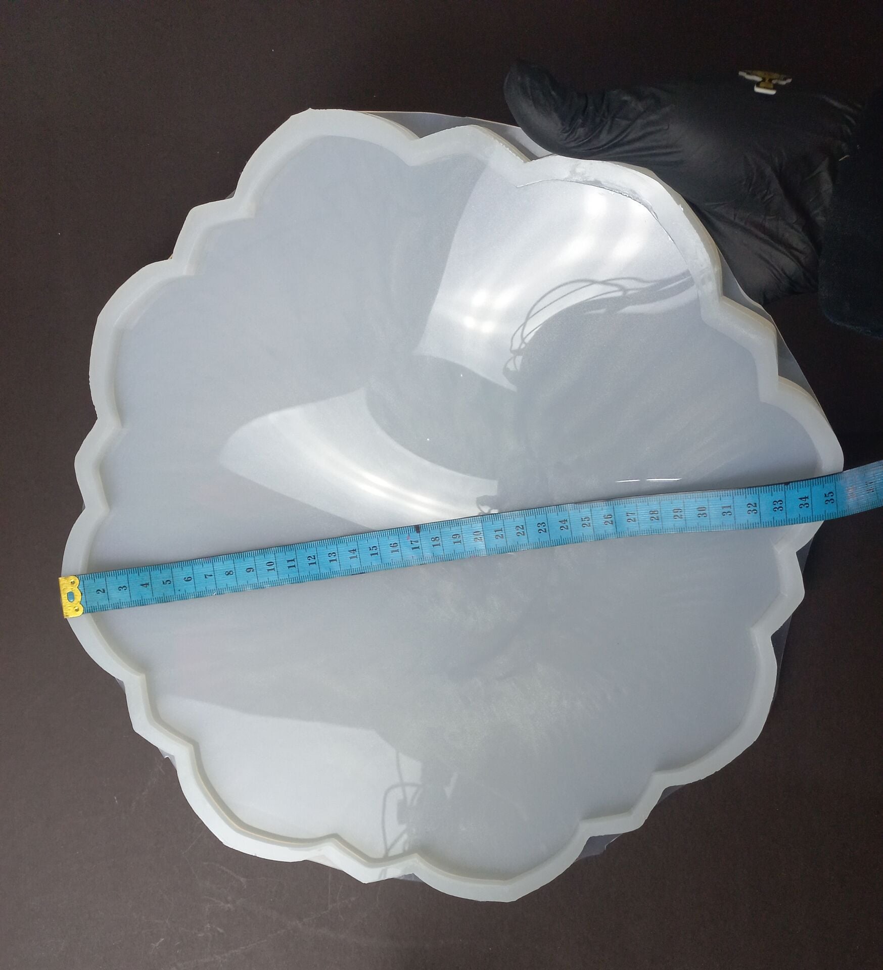 34cm Muhteşem Desenli Yuvarlak Epoksi Silikon Tepsi Kalıbı
