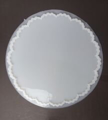 34cm Çiçek Desenli Yuvarlak Epoksi Silikon Tepsi Kalıbı 8mm