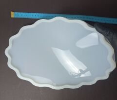 36cm/23cm Dalgalı Oval Epoksi Silikon Tepsi Kalıbı Derin 8mm