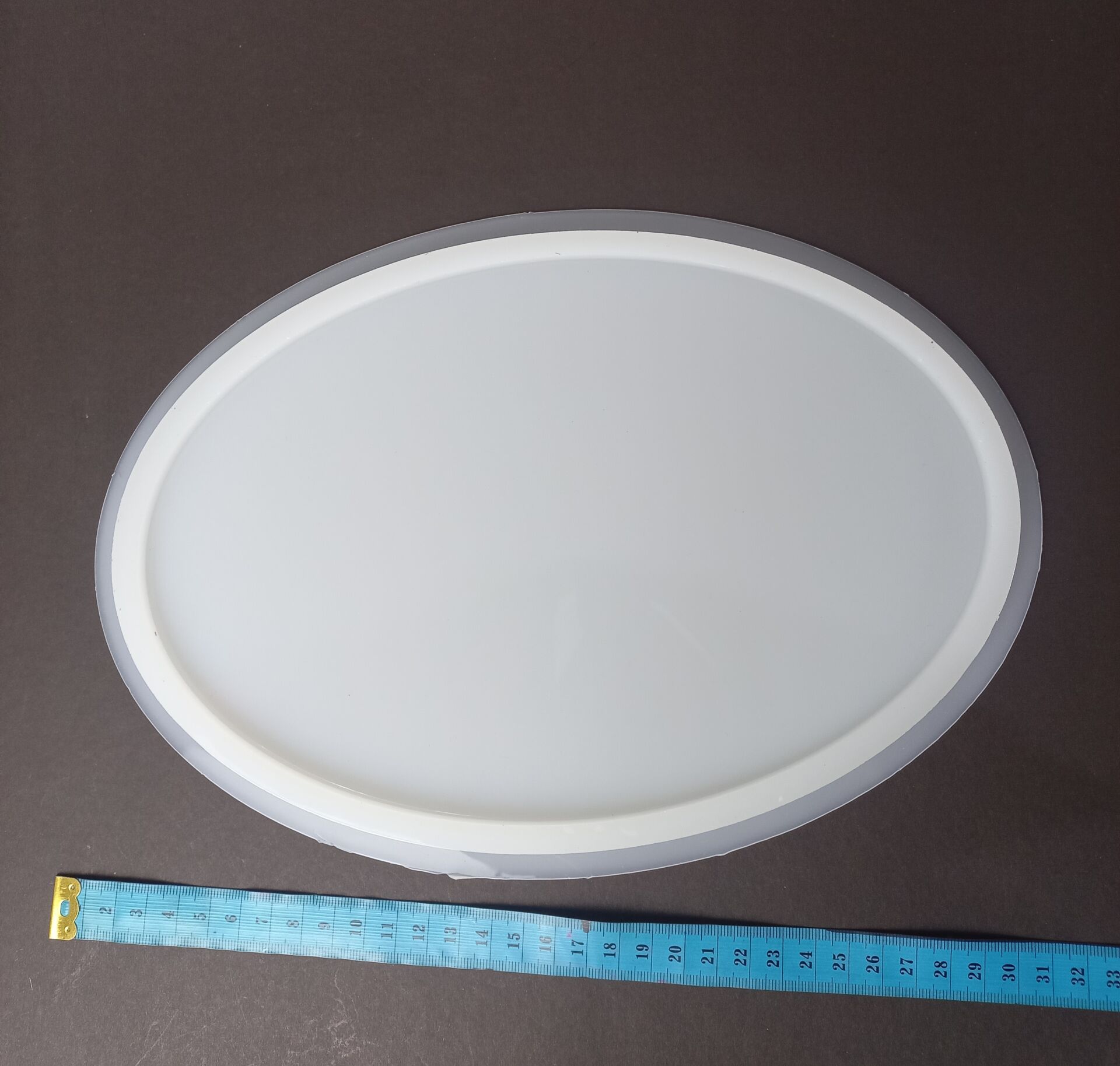 27cm/18cm Düz Oval Epoksi Silikon Tepsi Kalıbı Derinlik 6mm
