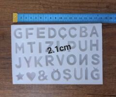 Küçük harf kalıbı 2.1cm Derinlik 5mm